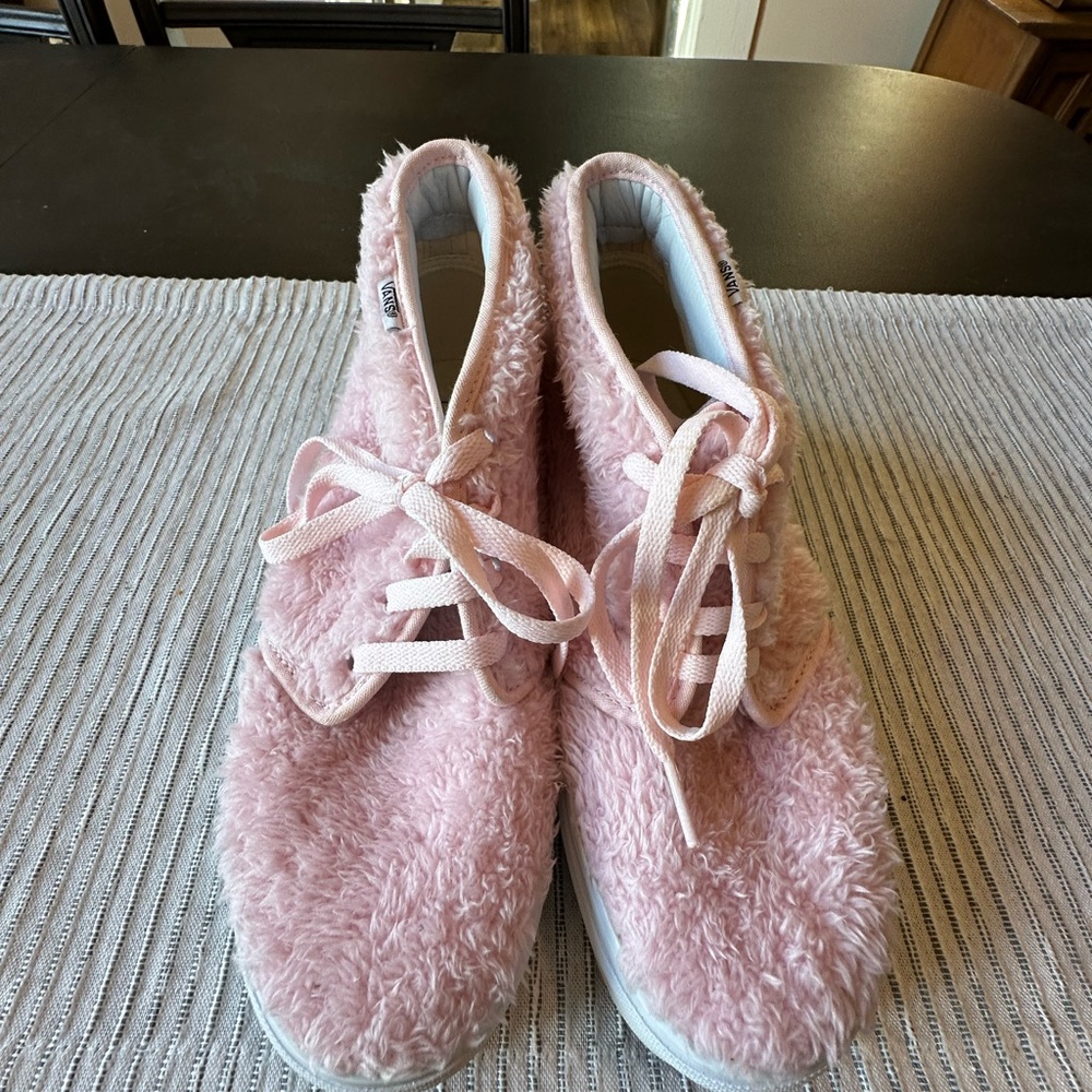 Vans Pink Fuzzy Lace-Up Sneakers